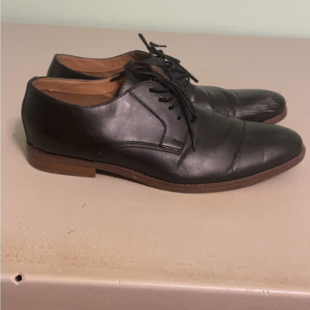APT. 9 Memory Foam Ortholite Black Cap Toe Casual Dress Shoes Mens Size 11